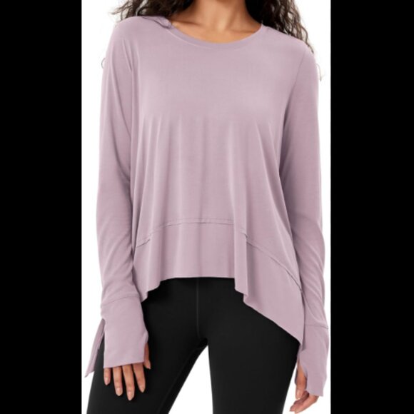Ododos Tops - NWT ododos Athletic Relaxed-Fit Long Sleeve Tee, Flowy Curved Hem - Women Large